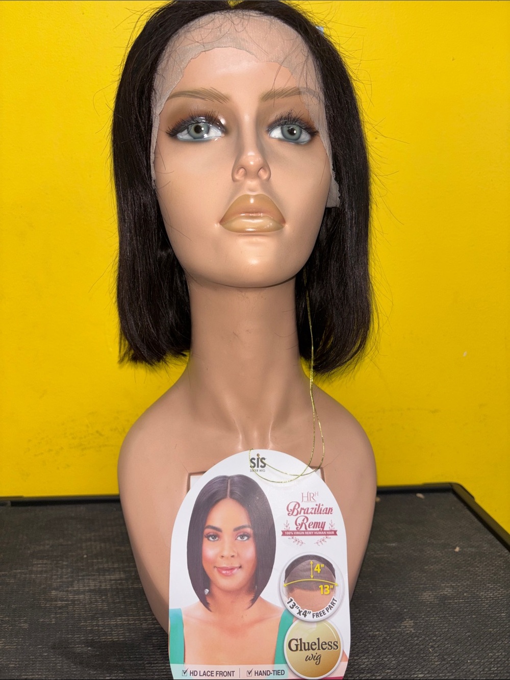 100% Human Hair Lace Front Wig In Natural Brown 13x4 12inches